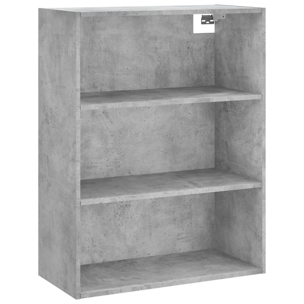 betonszürke szerelt fa magasszekrény 69,5 x 34 x 180 cm