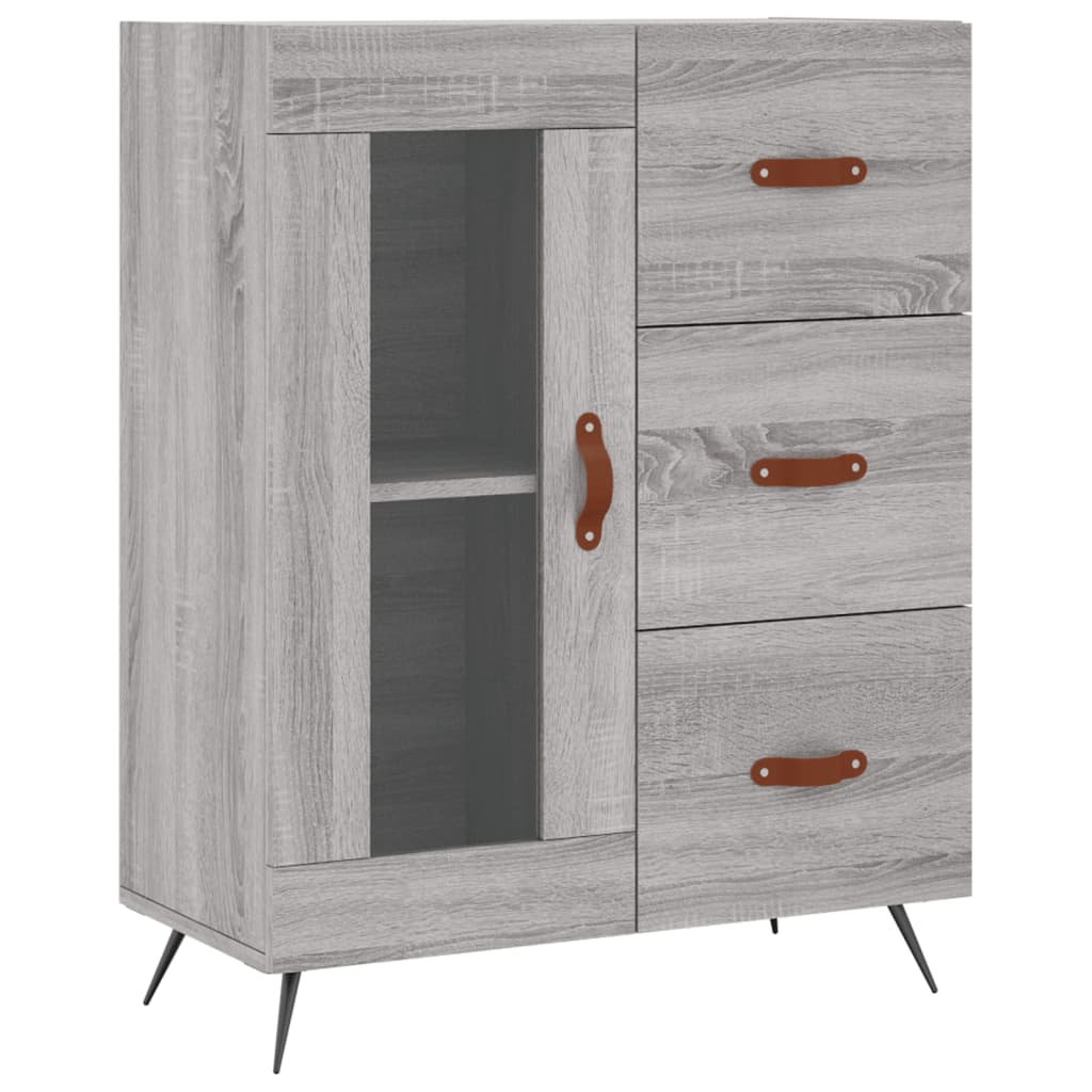 szürke sonoma szerelt fa magasszekrény 69,5 x 34 x 180 cm