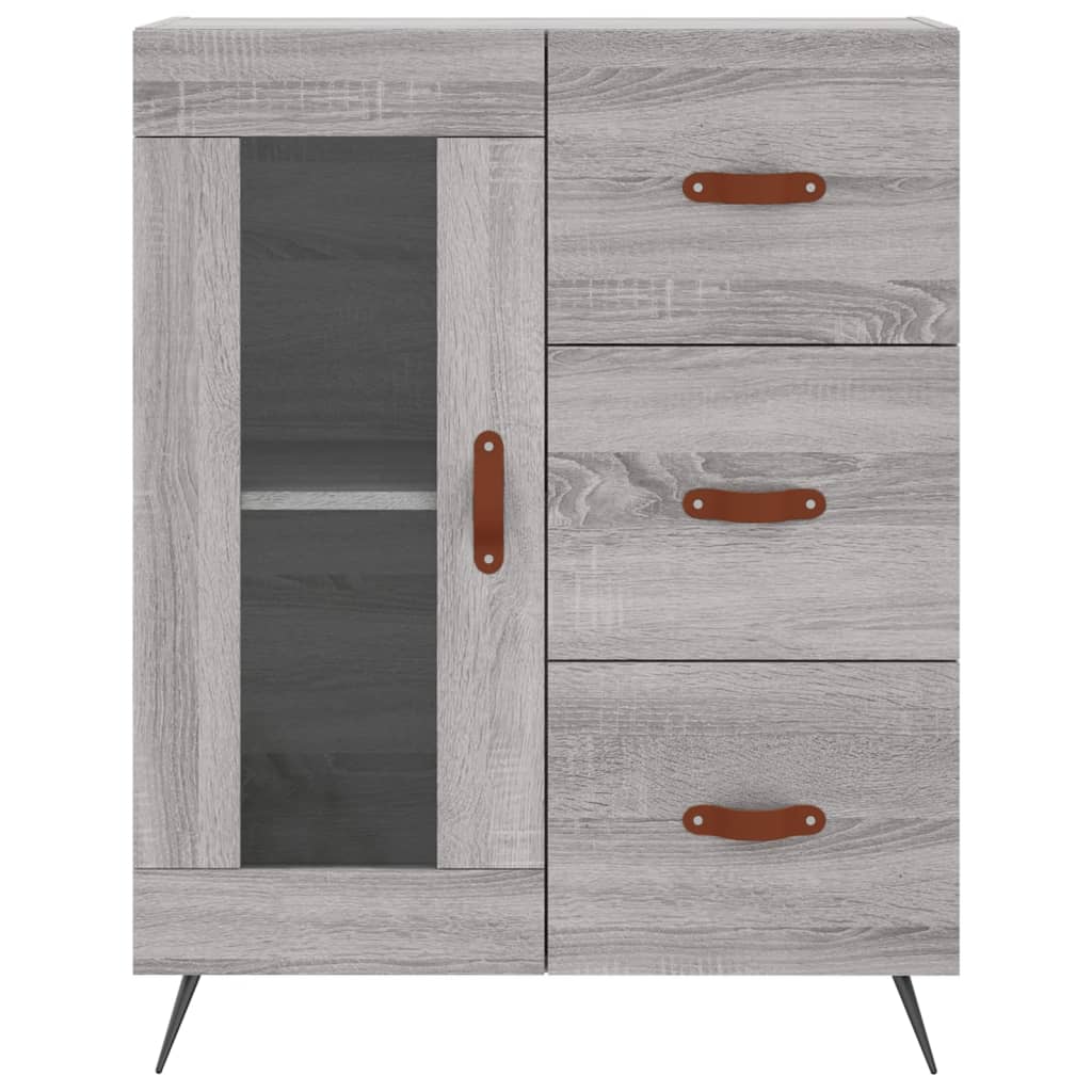 szürke sonoma szerelt fa magasszekrény 69,5 x 34 x 180 cm