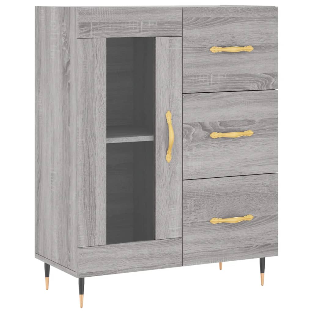 szürke sonoma szerelt fa magasszekrény 69,5 x 34 x 180 cm