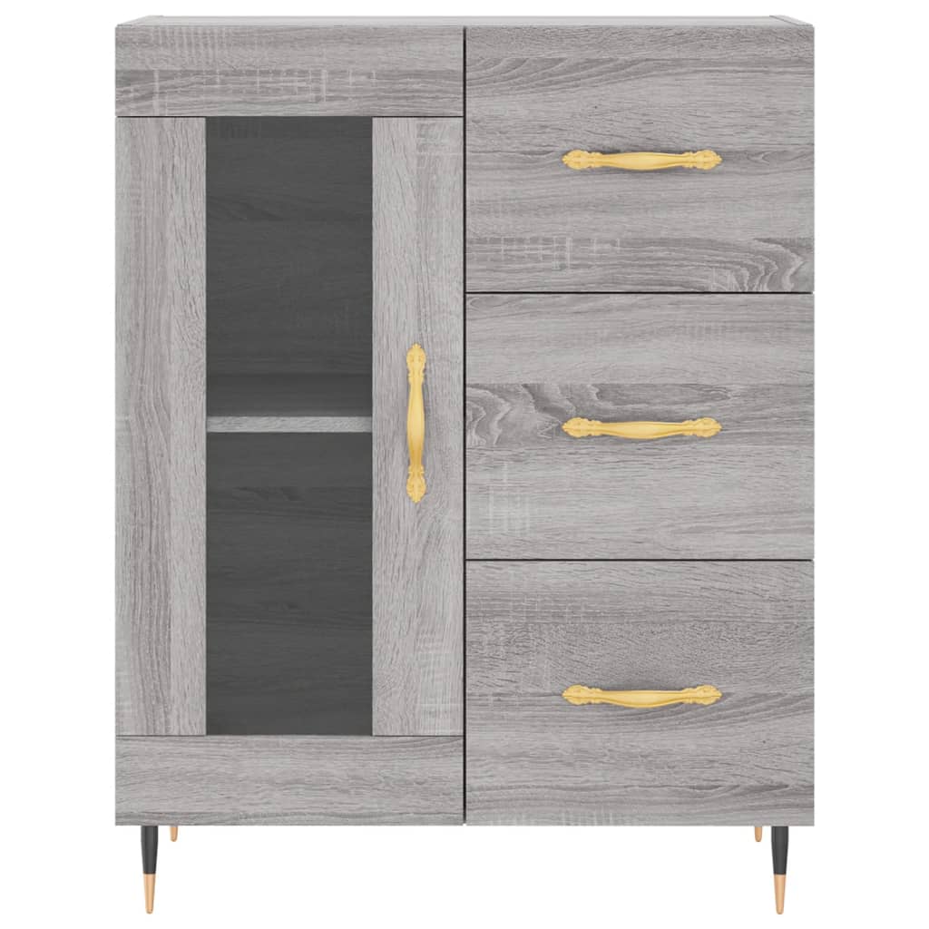 szürke sonoma szerelt fa magasszekrény 69,5 x 34 x 180 cm
