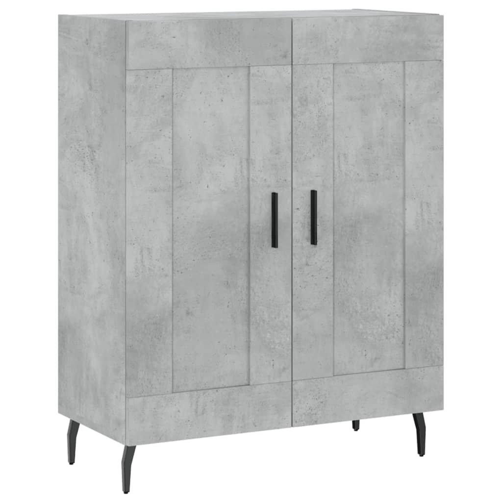 betonszürke szerelt fa magasszekrény 69,5 x 34 x 180 cm