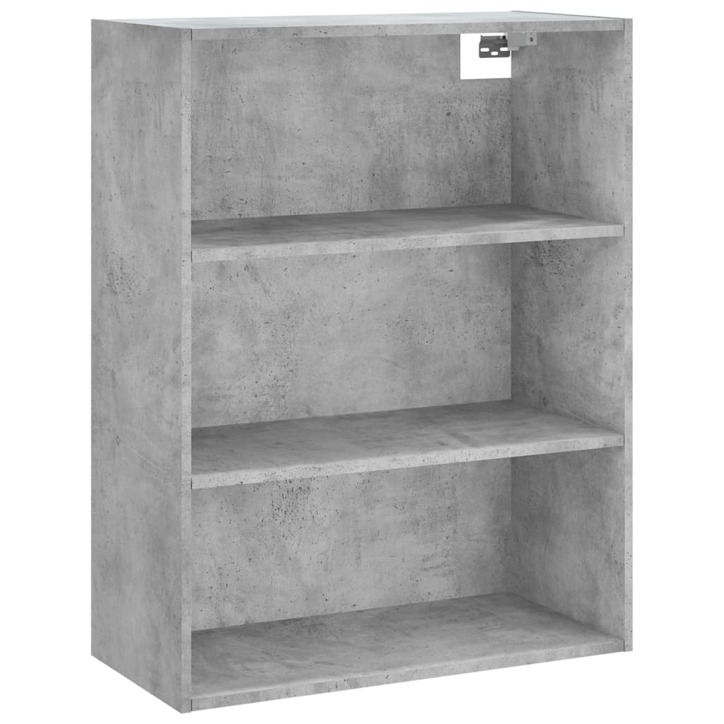 betonszürke szerelt fa magasszekrény 69,5 x 34 x 180 cm
