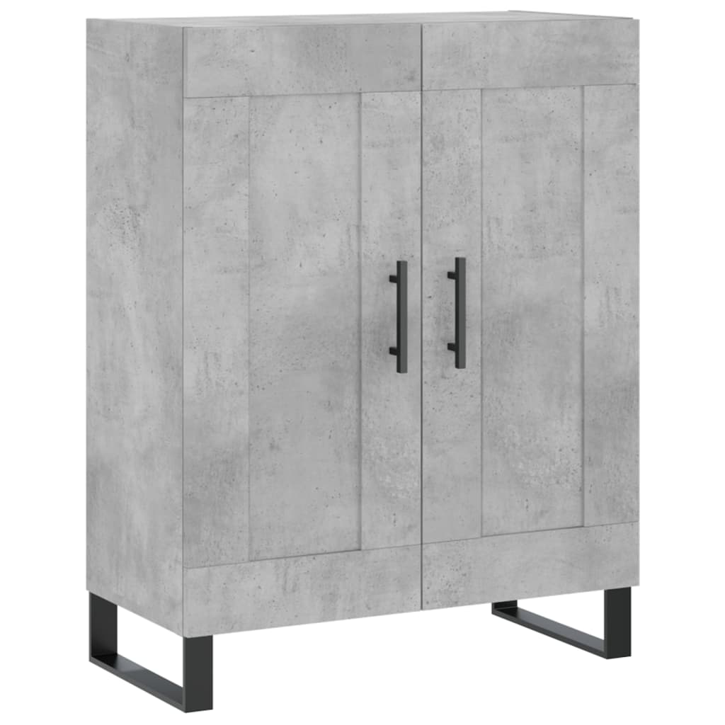 betonszürke szerelt fa magasszekrény 69,5 x 34 x 180 cm