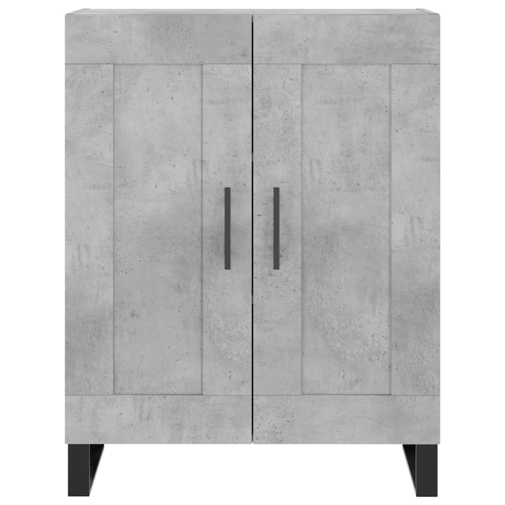 betonszürke szerelt fa magasszekrény 69,5 x 34 x 180 cm