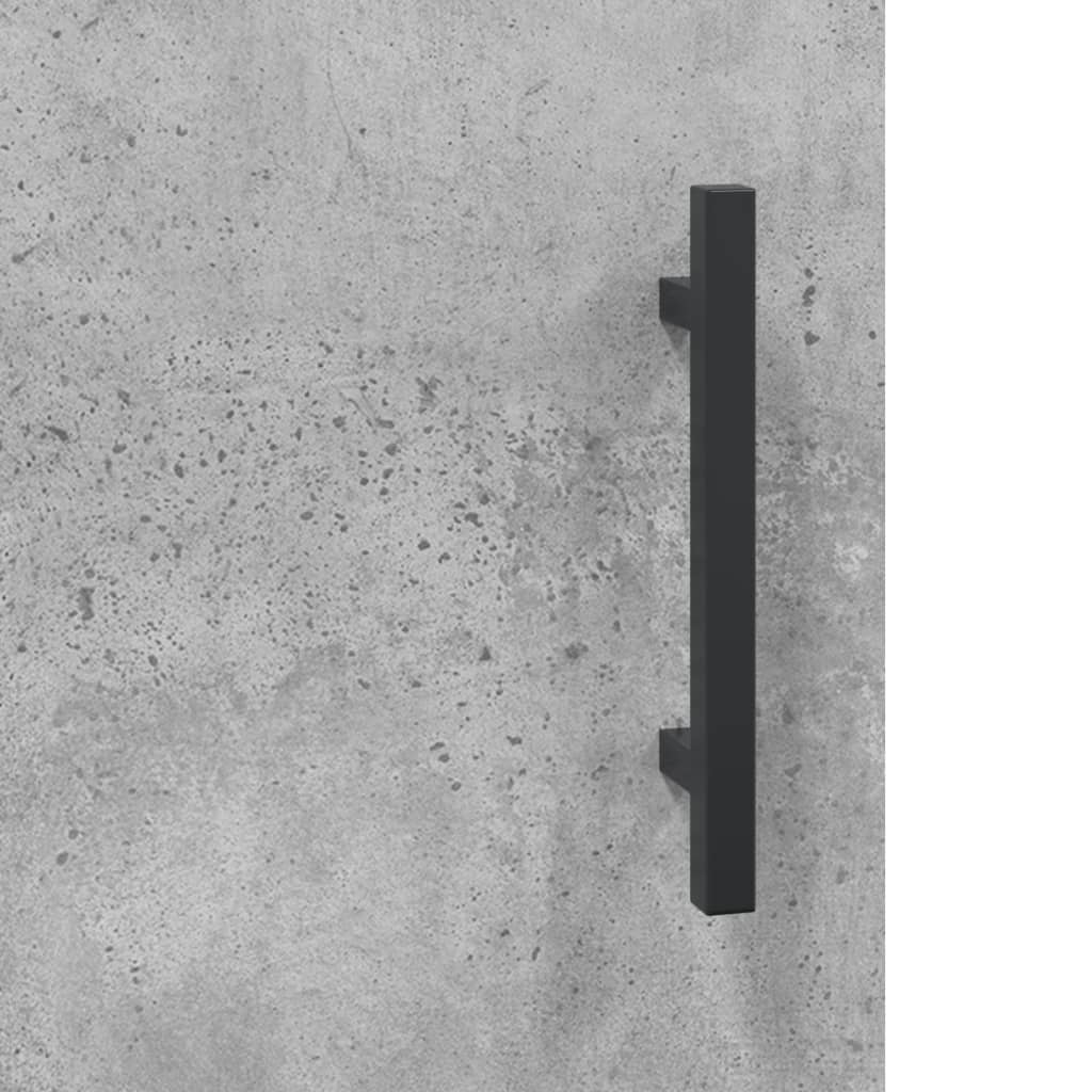 betonszürke szerelt fa magasszekrény 69,5 x 34 x 180 cm