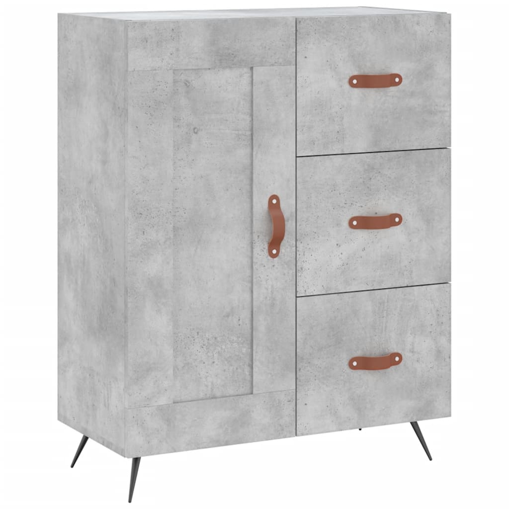 betonszürke szerelt fa magasszekrény 69,5 x 34 x 180 cm