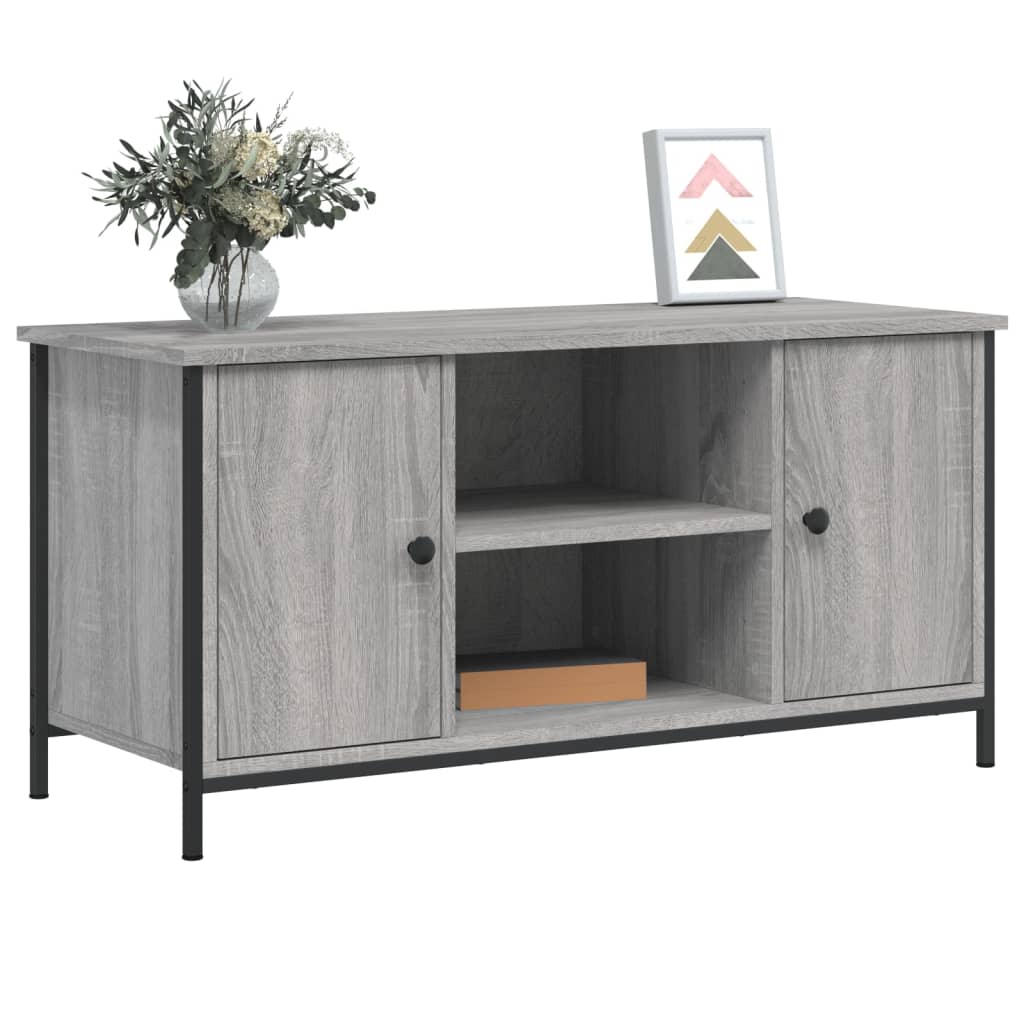 szürke sonoma színű szerelt fa TV-szekrény 100x40x50 cm