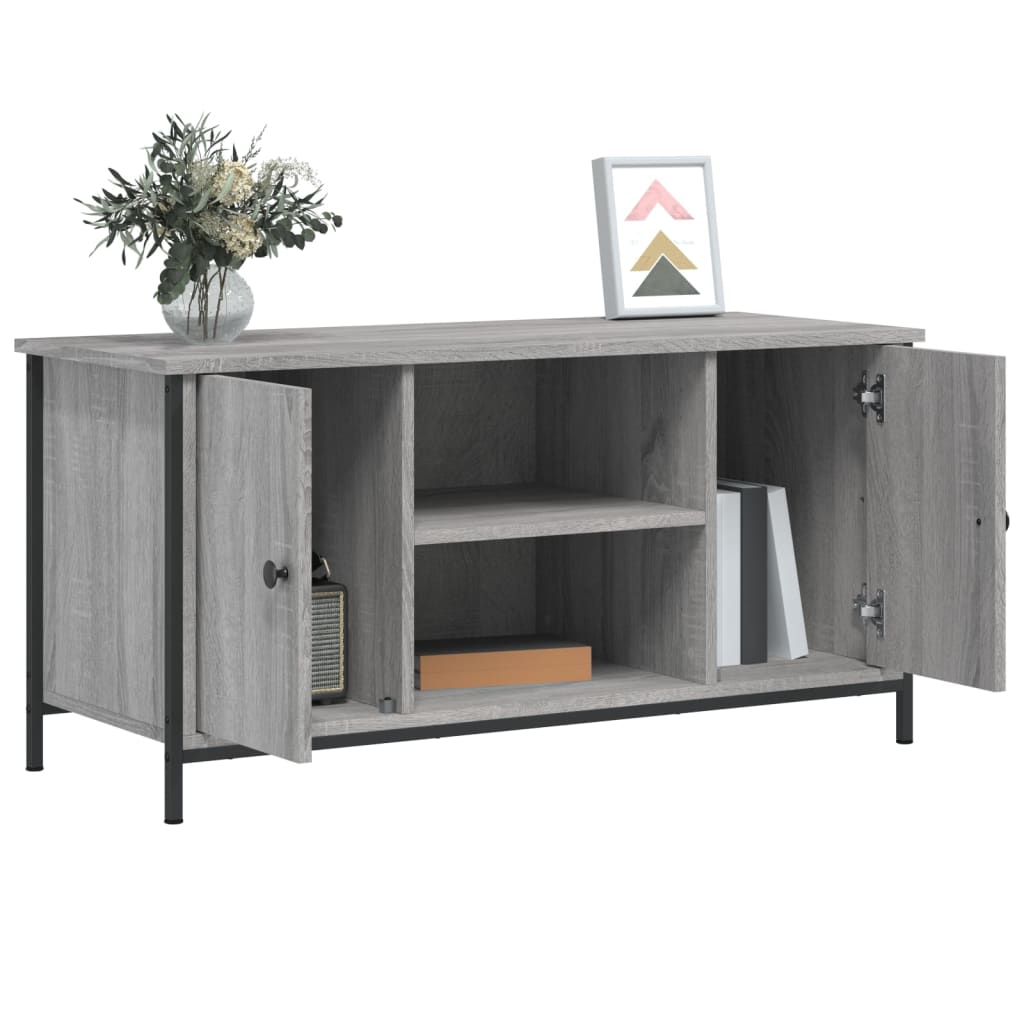 szürke sonoma színű szerelt fa TV-szekrény 100x40x50 cm