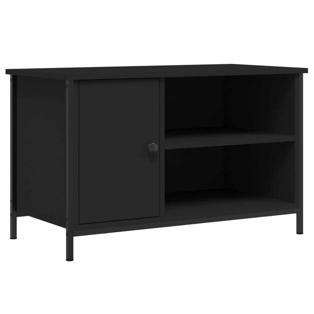 fekete szerelt fa TV-szekrény 80x40x50 cm