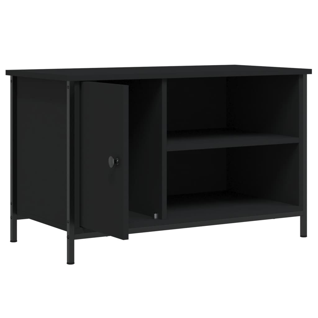 fekete szerelt fa TV-szekrény 80x40x50 cm