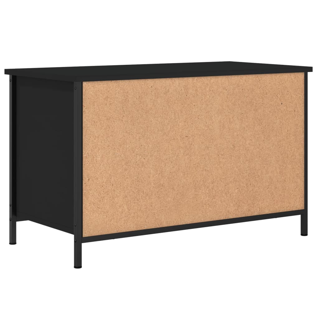 fekete szerelt fa TV-szekrény 80x40x50 cm