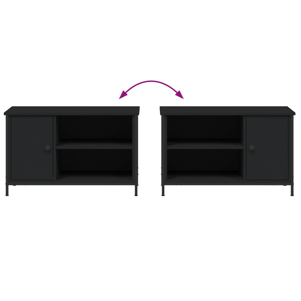 fekete szerelt fa TV-szekrény 80x40x50 cm