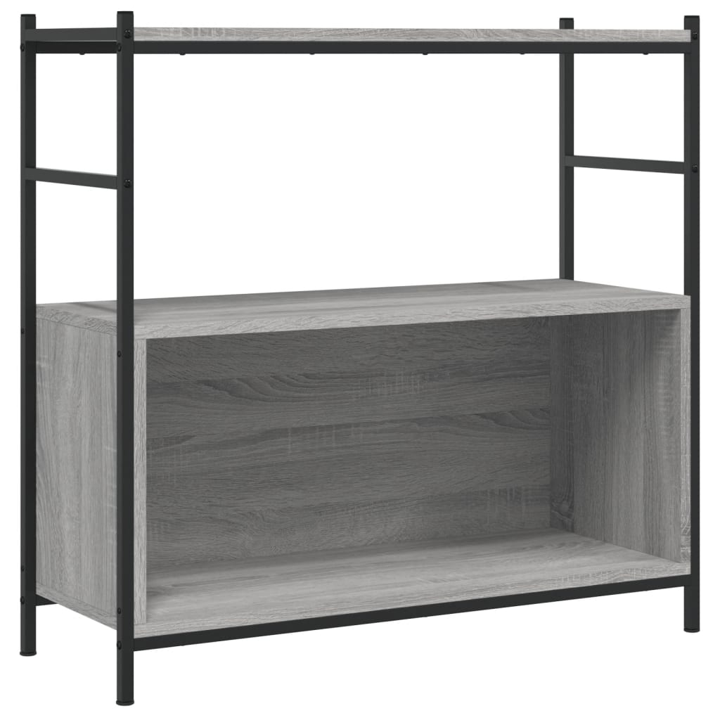 szürke sonoma szerelt fa és vas könyvespolc 80 x 30 x 78,5 cm