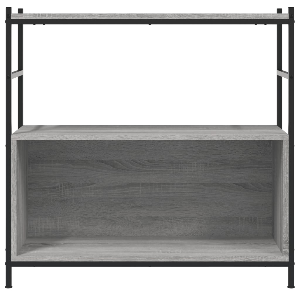 szürke sonoma szerelt fa és vas könyvespolc 80 x 30 x 78,5 cm