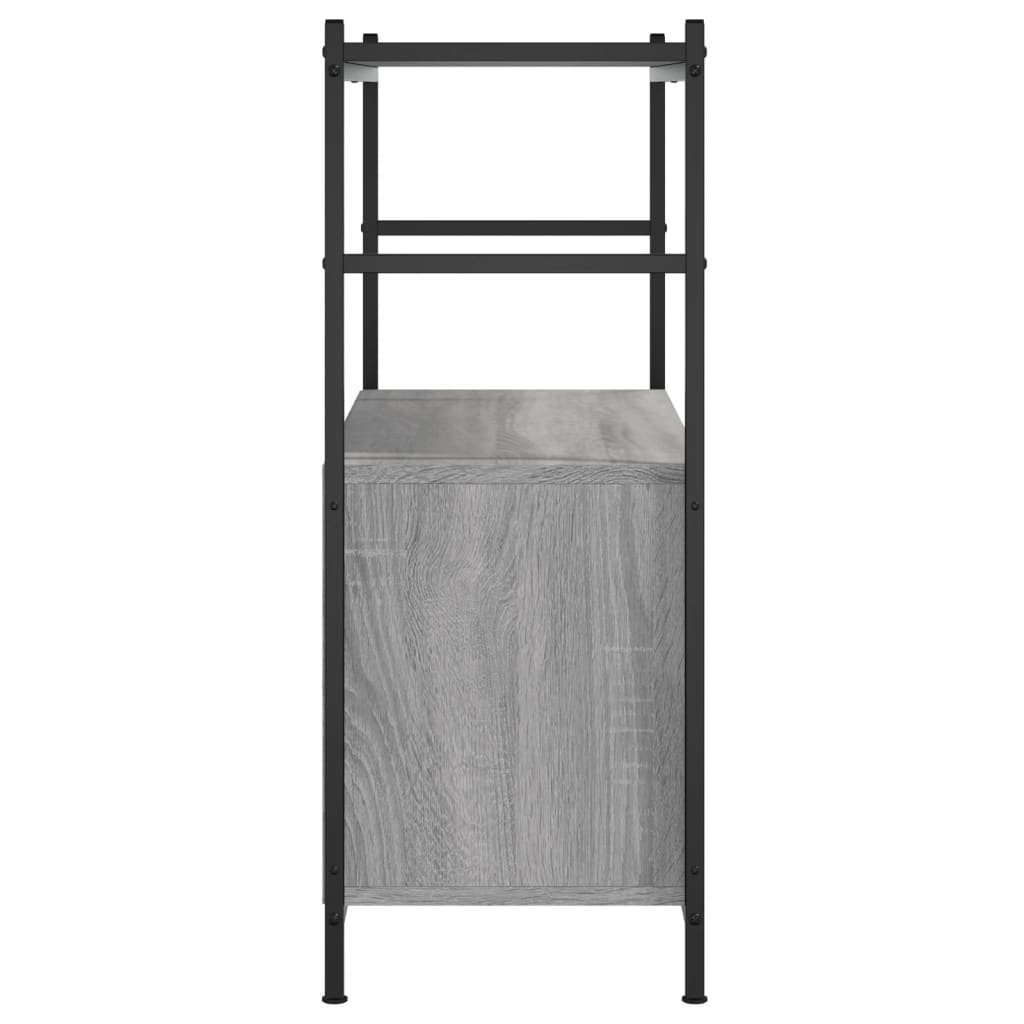 szürke sonoma szerelt fa és vas könyvespolc 80 x 30 x 78,5 cm