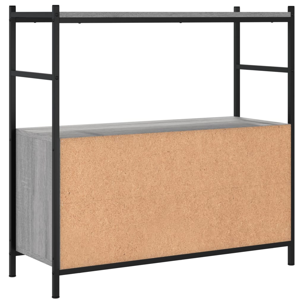 szürke sonoma szerelt fa és vas könyvespolc 80 x 30 x 78,5 cm