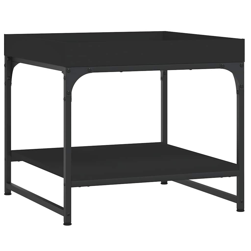 fekete szerelt fa dohányzóasztal 49,5 x 49,5 x 45 cm
