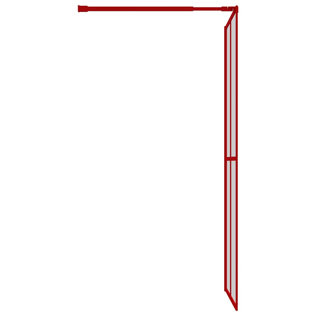 piros zuhanyfal átlátszó ESG üveggel 100 x 195 cm