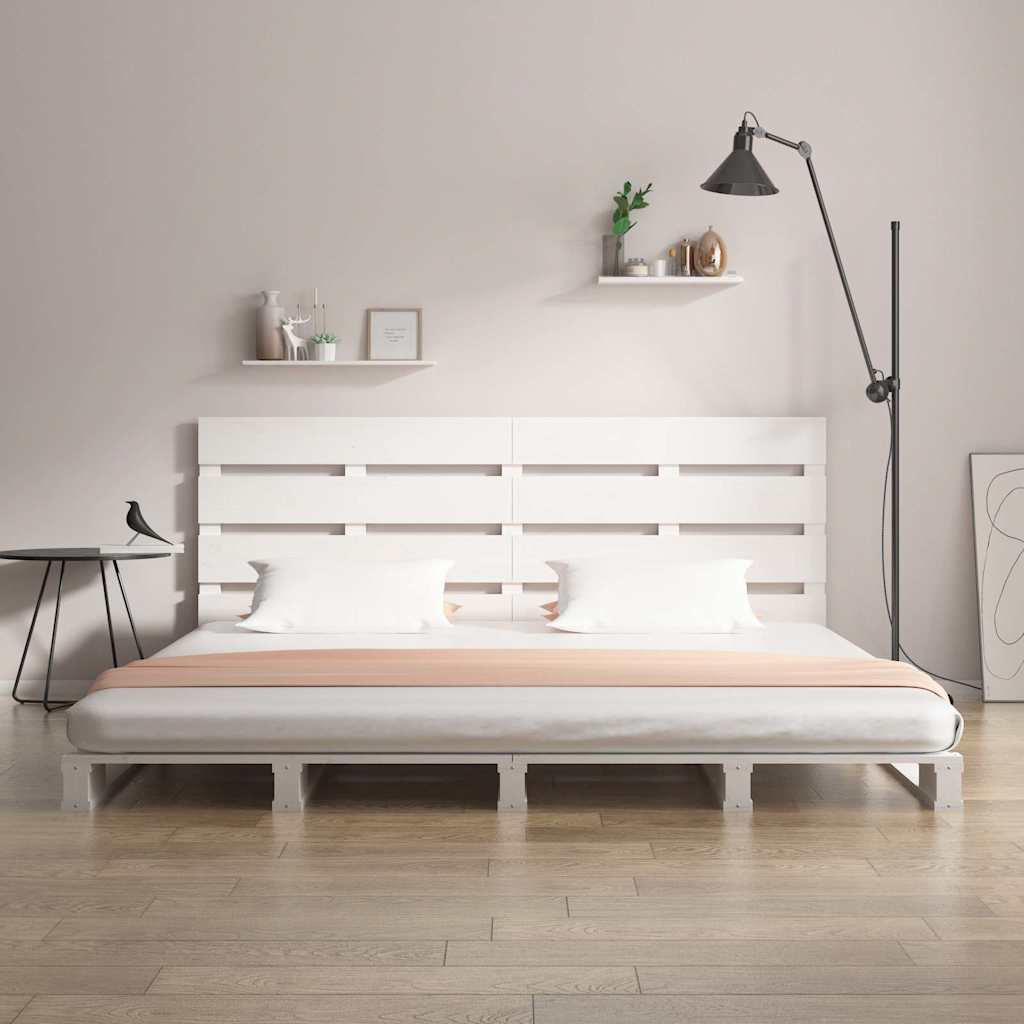 fehér tömör fenyőfa ágy matrac nélkül 140x190 cm