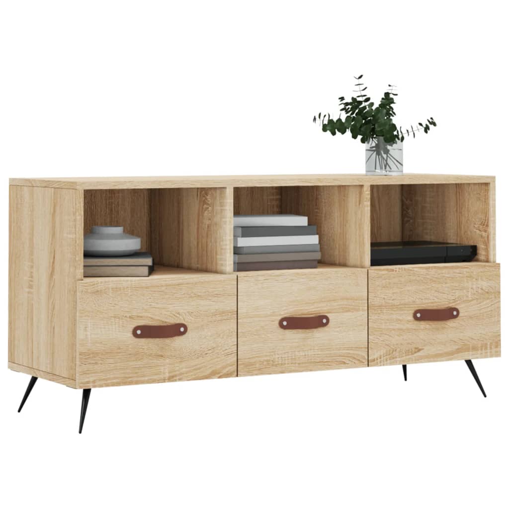 sonoma tölgy színű szerelt fa TV-szekrény 102 x 36 x 50 cm