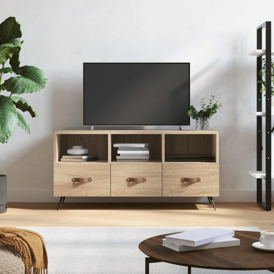 sonoma tölgy színű szerelt fa TV-szekrény 102 x 36 x 50 cm