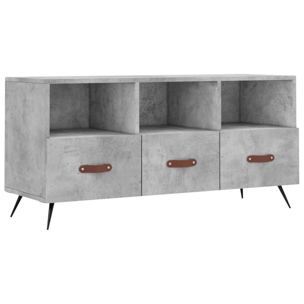 betonszürke szerelt fa TV-szekrény 102 x 36 x 50 cm