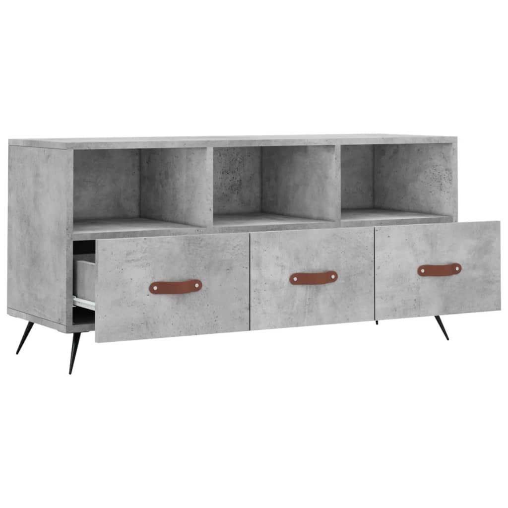 betonszürke szerelt fa TV-szekrény 102 x 36 x 50 cm