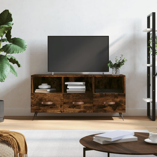 füstös tölgy színű szerelt fa TV-szekrény 102 x 36 x 50 cm
