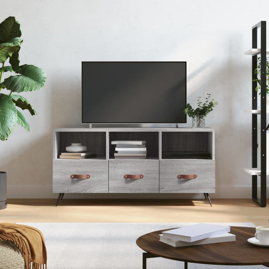 szürke sonoma színű szerelt fa TV-szekrény 102 x 36 x 50 cm