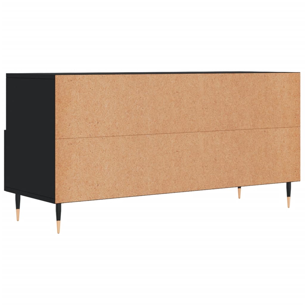 fekete szerelt fa TV-szekrény 102 x 36 x 50 cm
