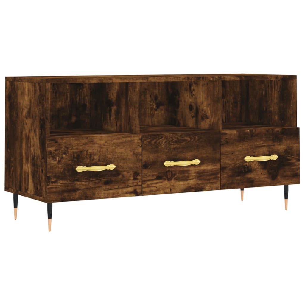 füstös tölgy színű szerelt fa TV-szekrény 102 x 36 x 50 cm