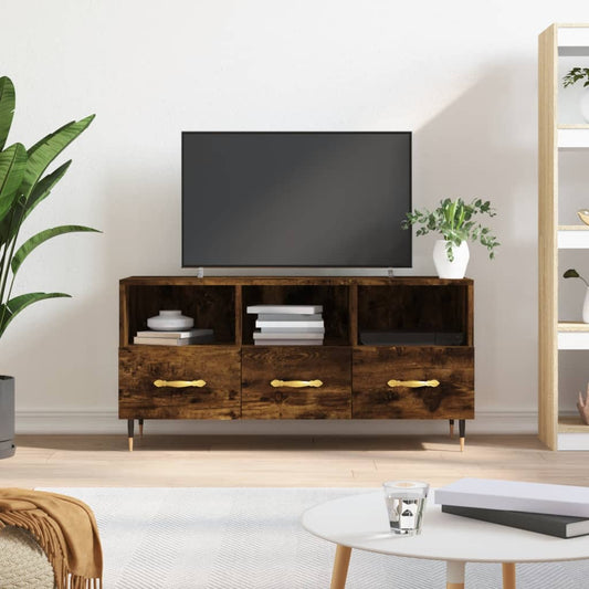füstös tölgy színű szerelt fa TV-szekrény 102 x 36 x 50 cm