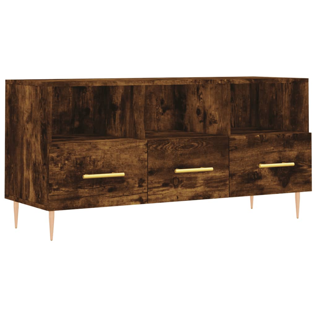 füstös tölgy színű szerelt fa TV-szekrény 102 x 36 x 50 cm