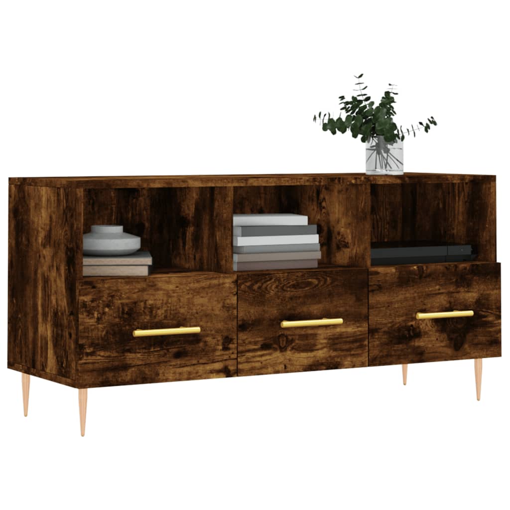 füstös tölgy színű szerelt fa TV-szekrény 102 x 36 x 50 cm