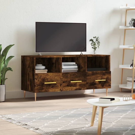 füstös tölgy színű szerelt fa TV-szekrény 102 x 36 x 50 cm