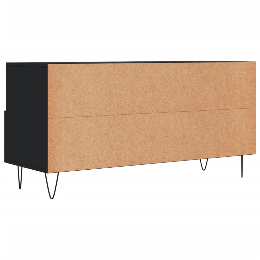 fekete szerelt fa TV-szekrény 102 x 36 x 50 cm