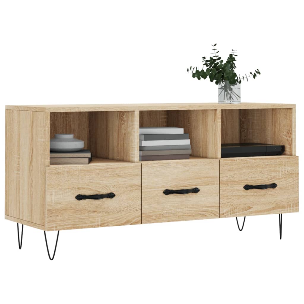sonoma tölgy színű szerelt fa TV-szekrény 102 x 36 x 50 cm