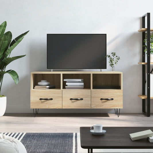 sonoma tölgy színű szerelt fa TV-szekrény 102 x 36 x 50 cm
