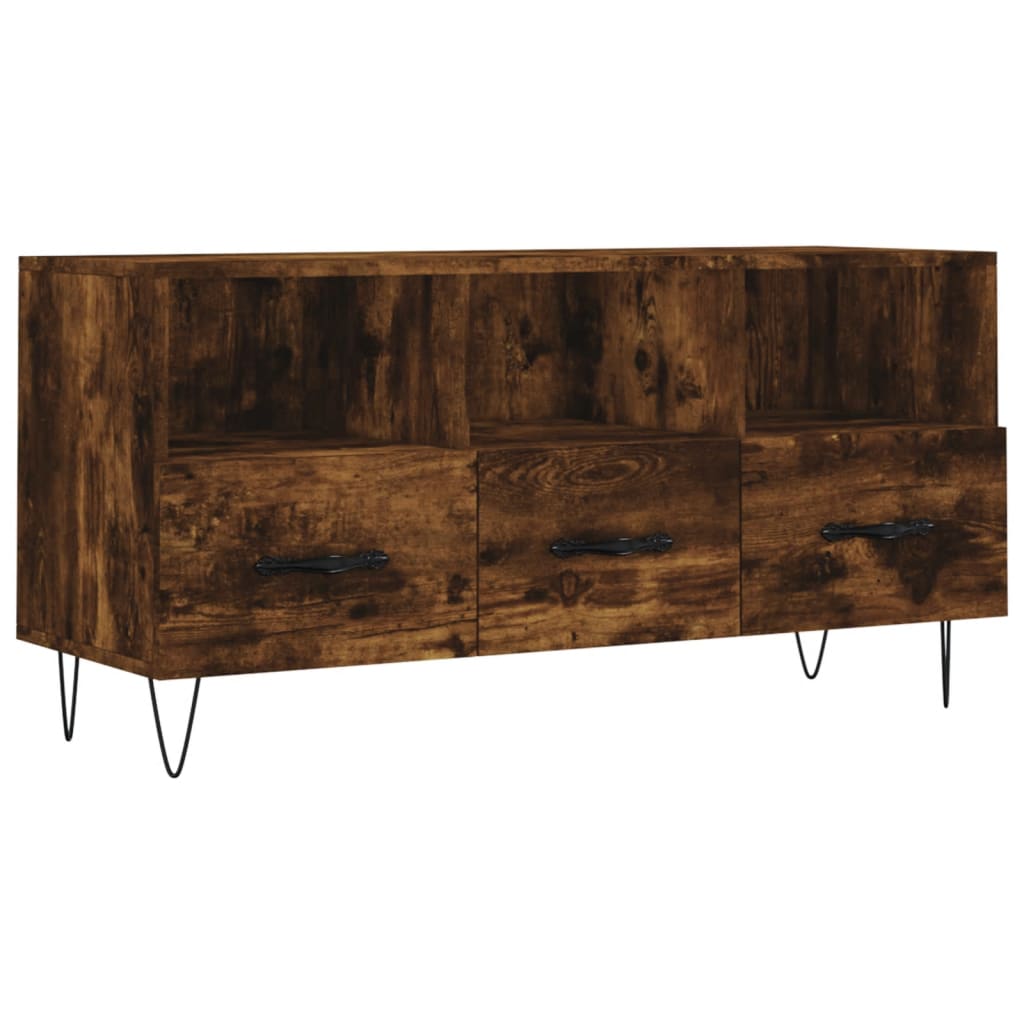 füstös tölgy színű szerelt fa TV-szekrény 102 x 36 x 50 cm