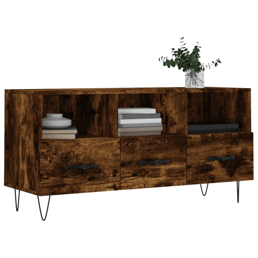 füstös tölgy színű szerelt fa TV-szekrény 102 x 36 x 50 cm
