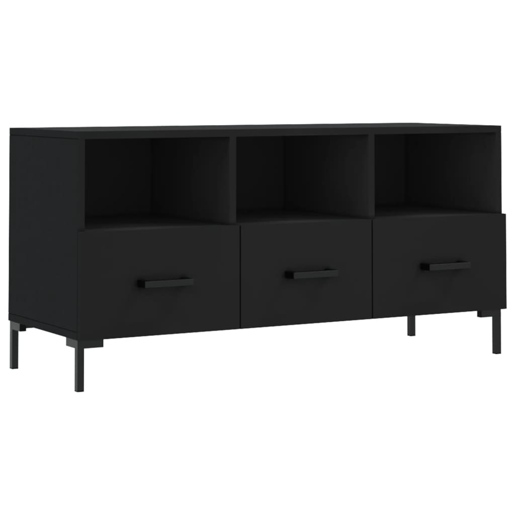fekete szerelt fa TV-szekrény 102 x 36 x 50 cm