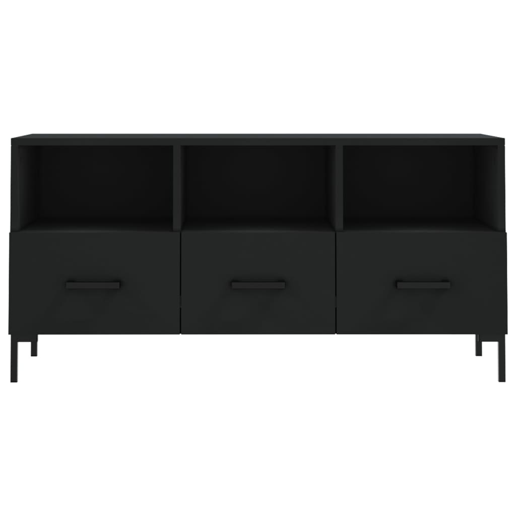 fekete szerelt fa TV-szekrény 102 x 36 x 50 cm