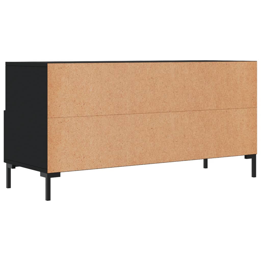fekete szerelt fa TV-szekrény 102 x 36 x 50 cm