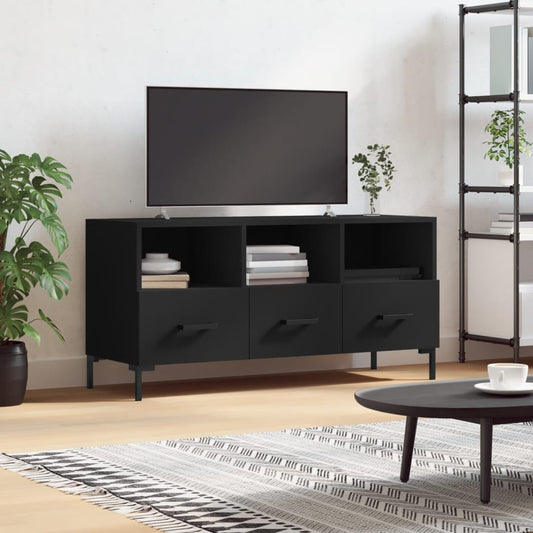 fekete szerelt fa TV-szekrény 102 x 36 x 50 cm
