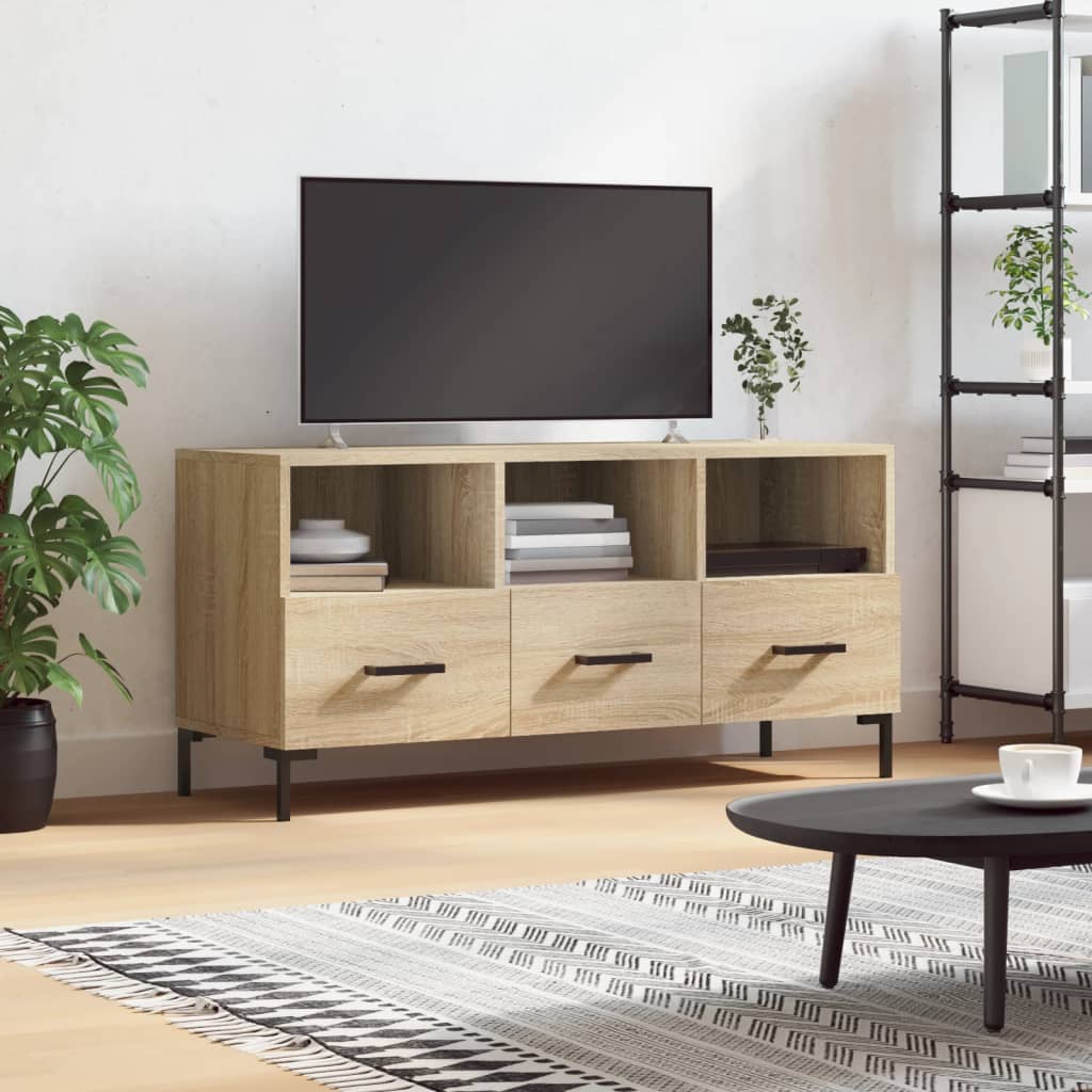 sonoma tölgy színű szerelt fa TV-szekrény 102 x 36 x 50 cm
