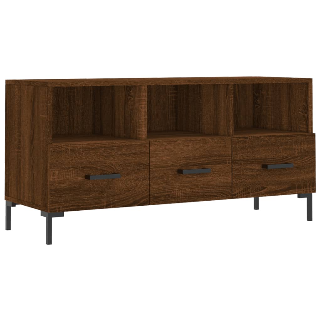 barna tölgy színű szerelt fa TV-szekrény 102 x 36 x 50 cm