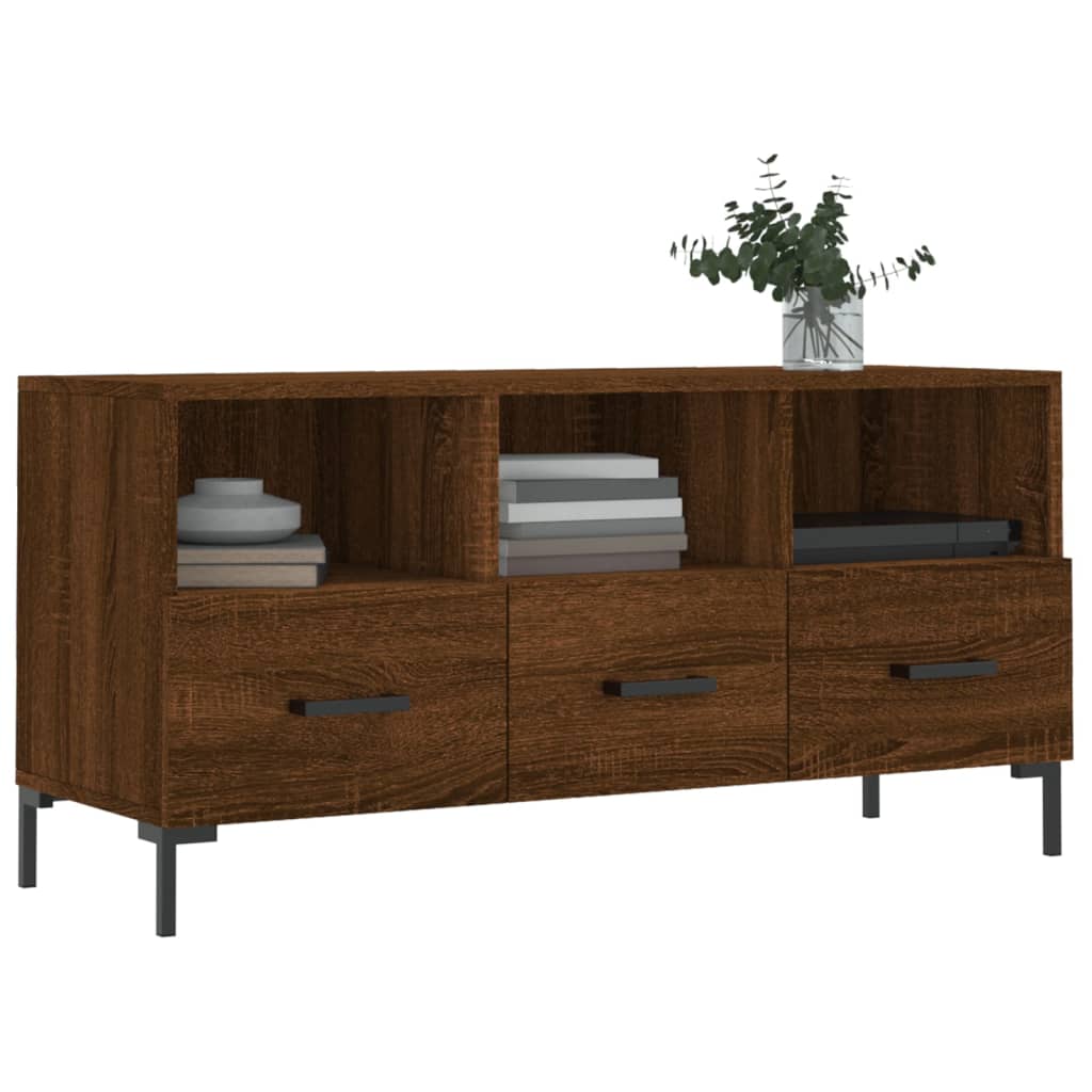 barna tölgy színű szerelt fa TV-szekrény 102 x 36 x 50 cm