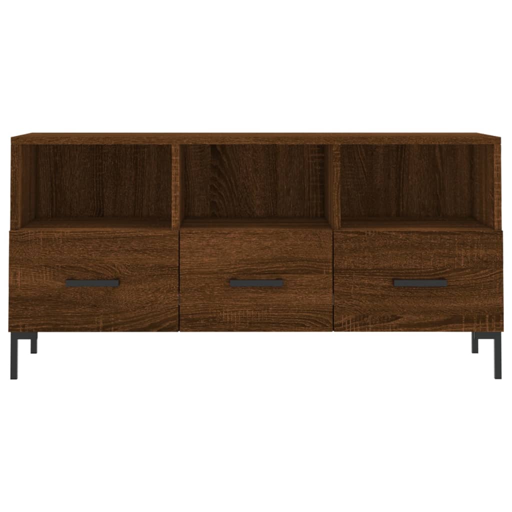 barna tölgy színű szerelt fa TV-szekrény 102 x 36 x 50 cm
