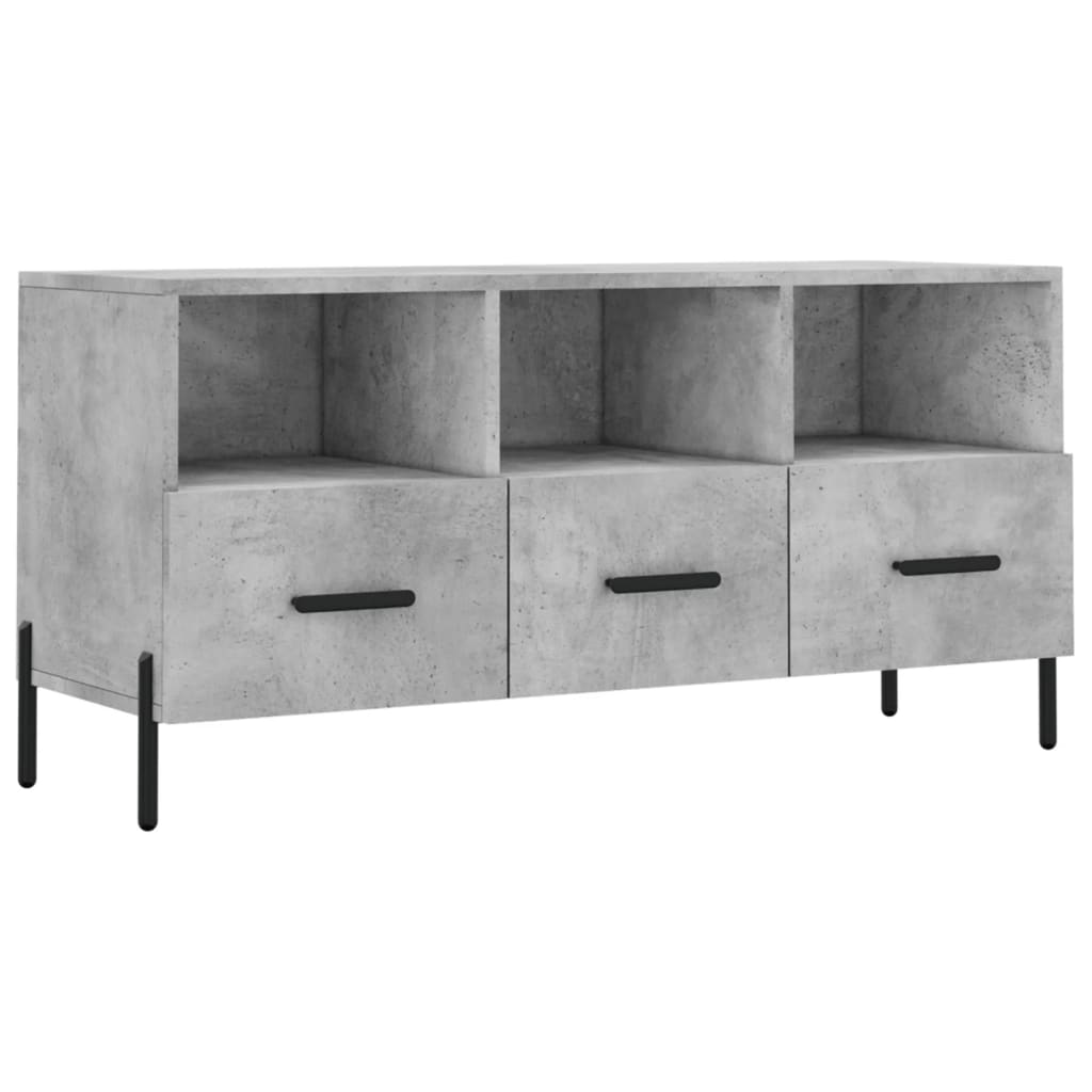 betonszürke szerelt fa TV-szekrény 102 x 36 x 50 cm